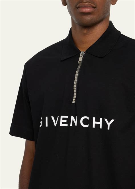 givenchy zip olo|Givenchy Men's 4G Pique Zip Polo Shirt .